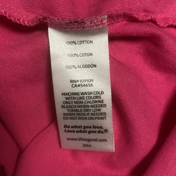 NWT LIFE IS GOOD Long Sleeve Crusher Tee Golf Pink Sz Small - Picture 6 of 7